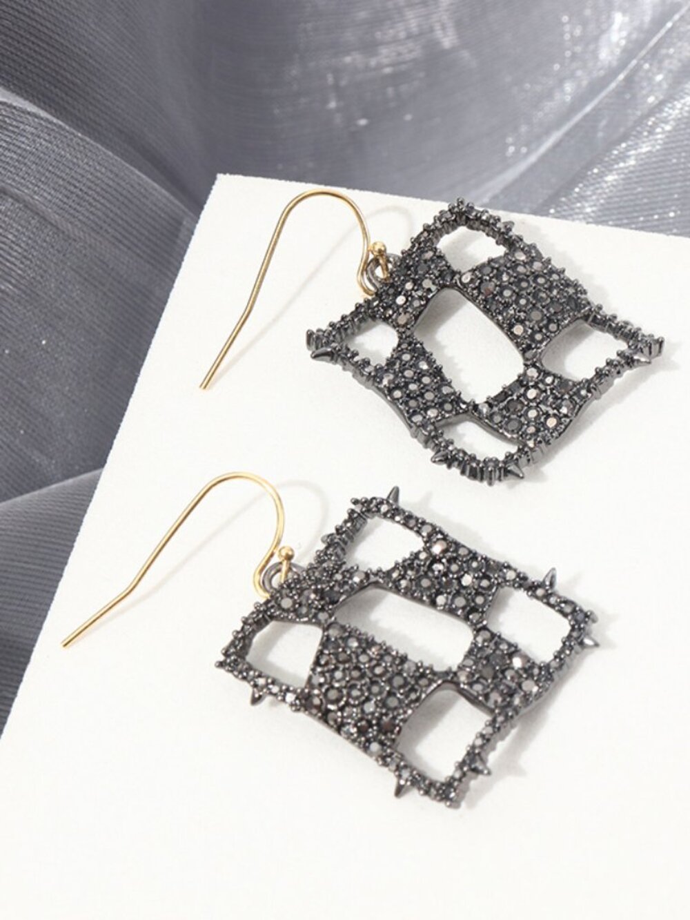 Alexis Bittar Checkerboard Statement Earrings